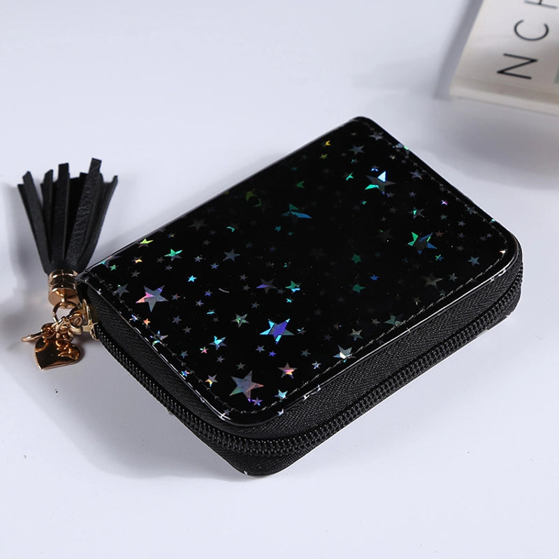 Women's Star Pu Leather Zipper Coin Purses4