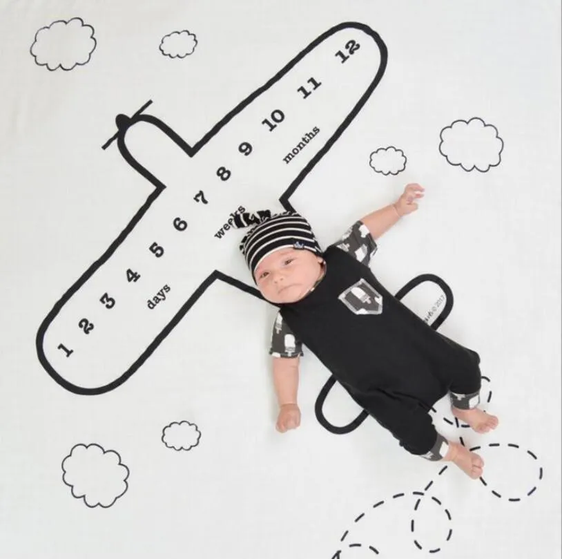 Newborn baby Monthly Growth Milestone Blanket photography props Background Cloth Commemorate Rug Mat baby accessories
