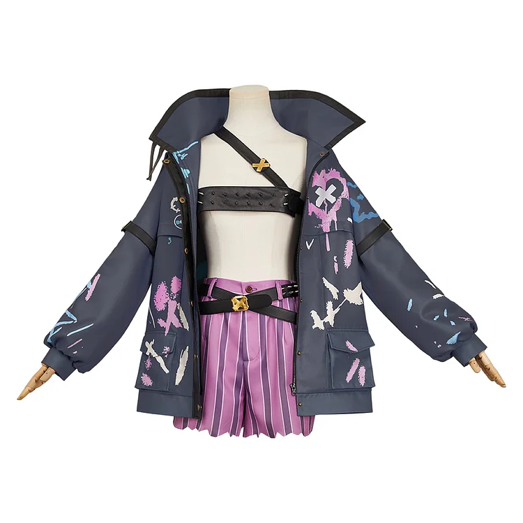 Arcane: League Of Legends 2 (2024) Jinx Black Concept Art Set Outfits Cosplay Costume 