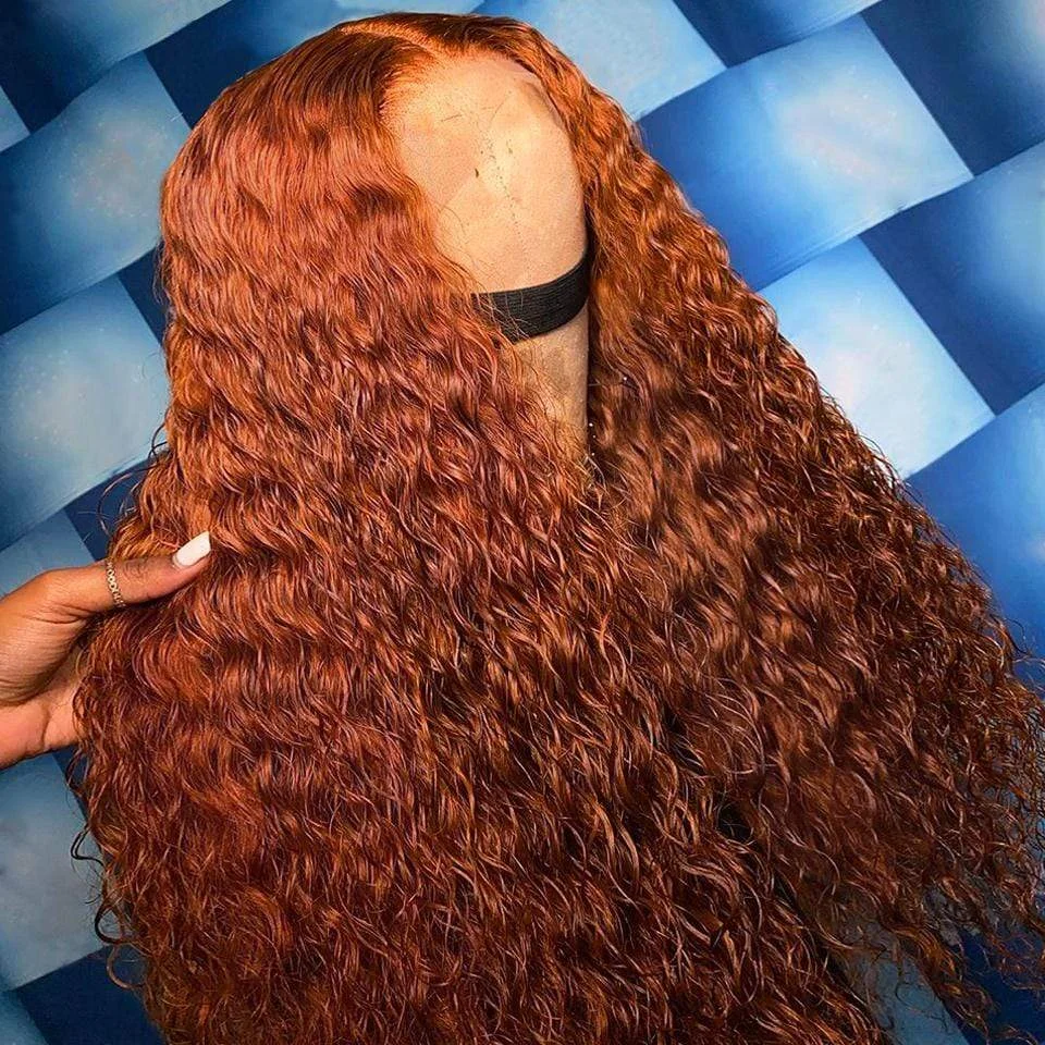 Season Limited！Ginger Orange Romantic Wave Lace Frontal Lace Wig