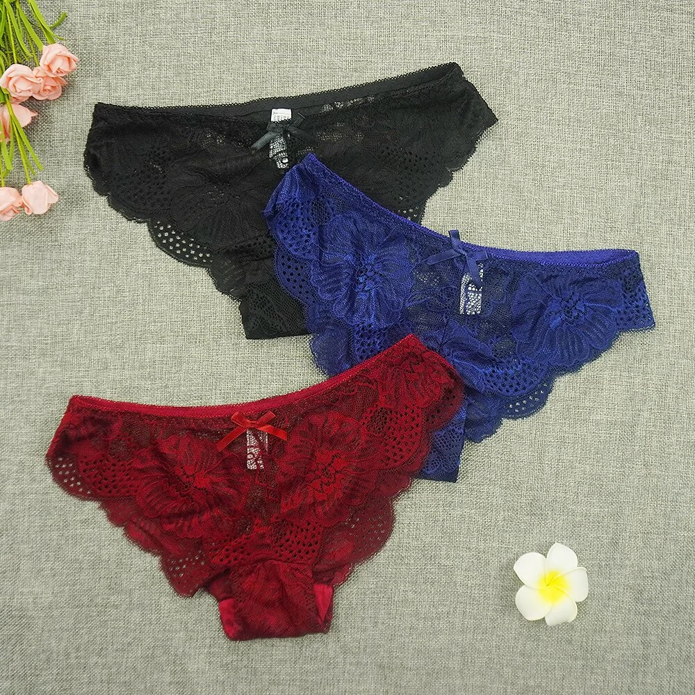 Billionm Panties Women Tangas Full Lace Sexy Underwear Transparent Thongs Hollow Out Underpants Wholesale Stringi Femme Pants