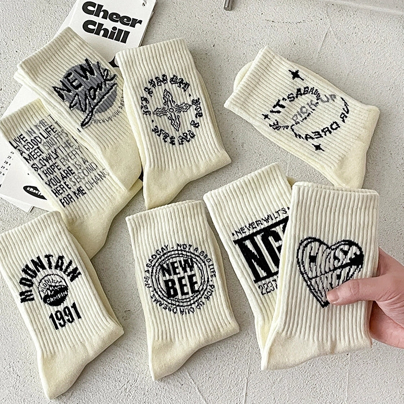 Socks Men’s Mid-calf Socks Spring And Summer Thin Cotton Socks Long Breathable Sweat-absorbent Retro Men’s Sports Autumn And Winter