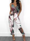 Peacock Printed Sleeveless Jumpsuits