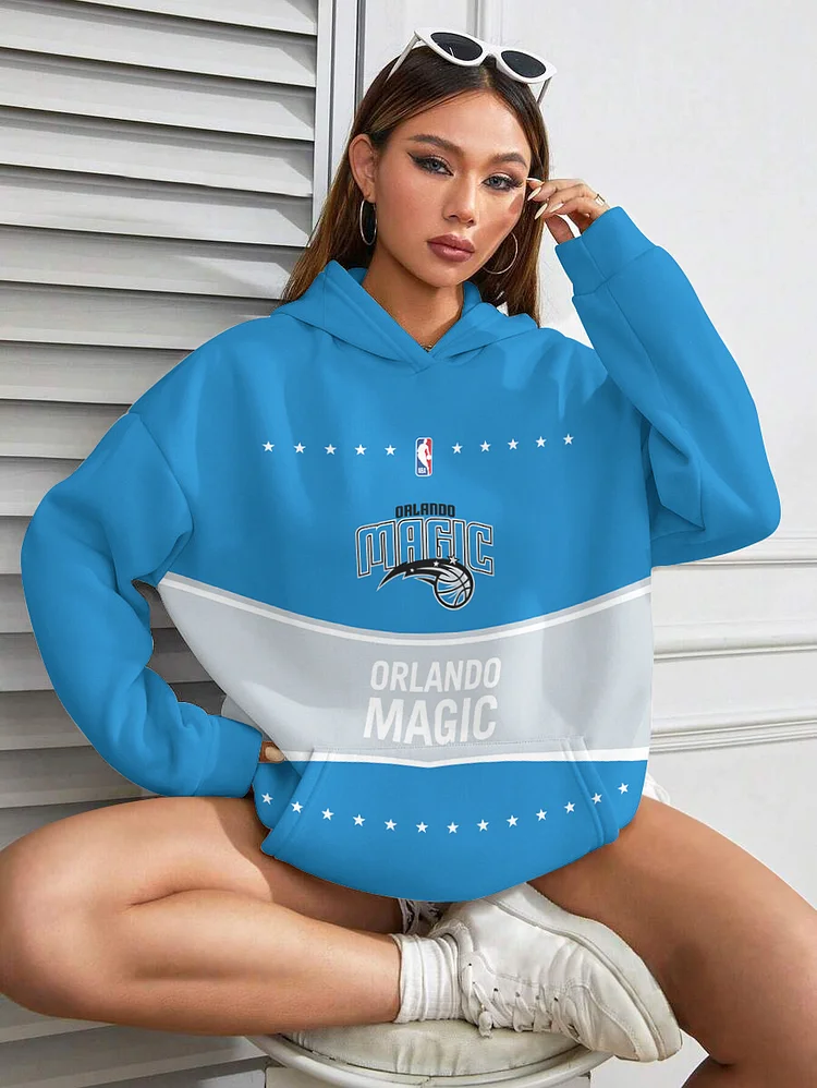Orlando Magic  Printed Hooded Pocket Pullover Hoodie