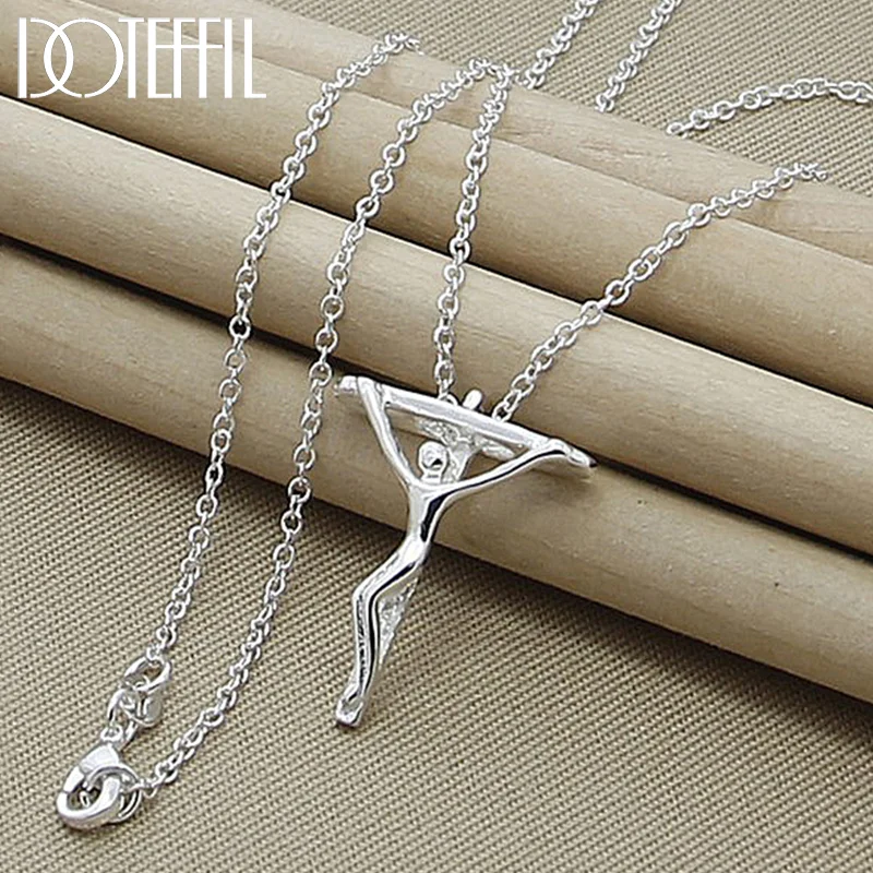 DOTEFFIL 925 Sterling Silver Jesus Cross Pendant Necklace 18 Inch Chain For Women Men Jewelry
