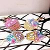 4pcs DIY Keychain Diamond Painting Cake Ice Cream Key Ring Pendant Gift