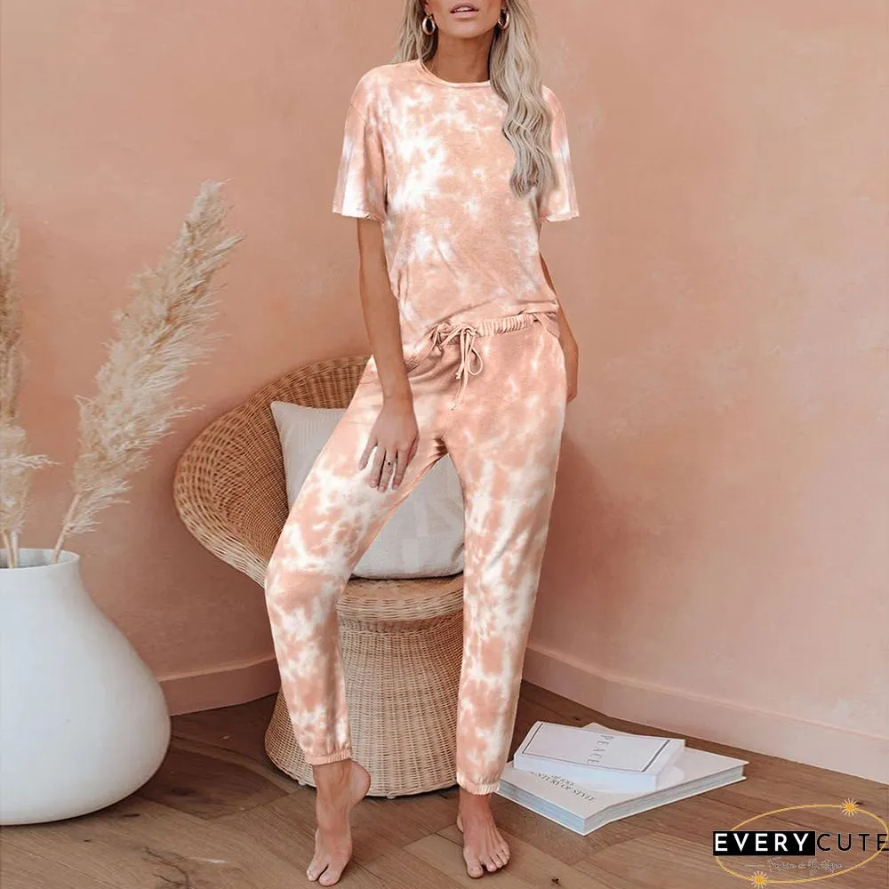Multicolor Tie Dye Drawstring Jogging Jumpsuit