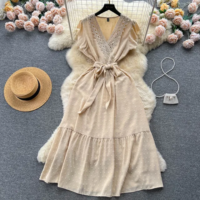 Women's Fashion Lace Patchwork Long Summer Dress