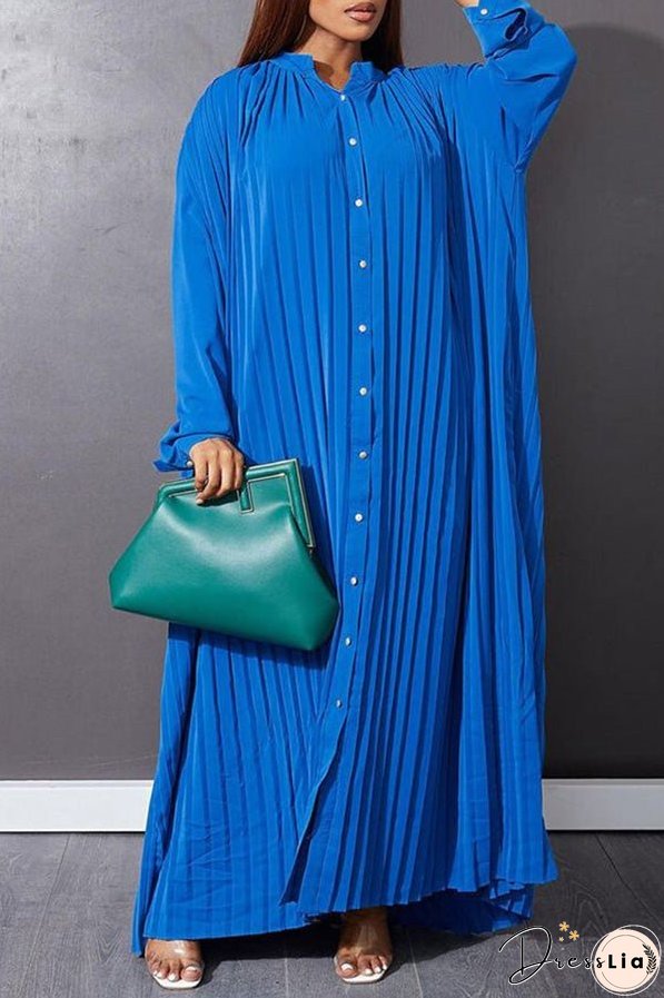 Trendy Pleated Smock Maxi Dress