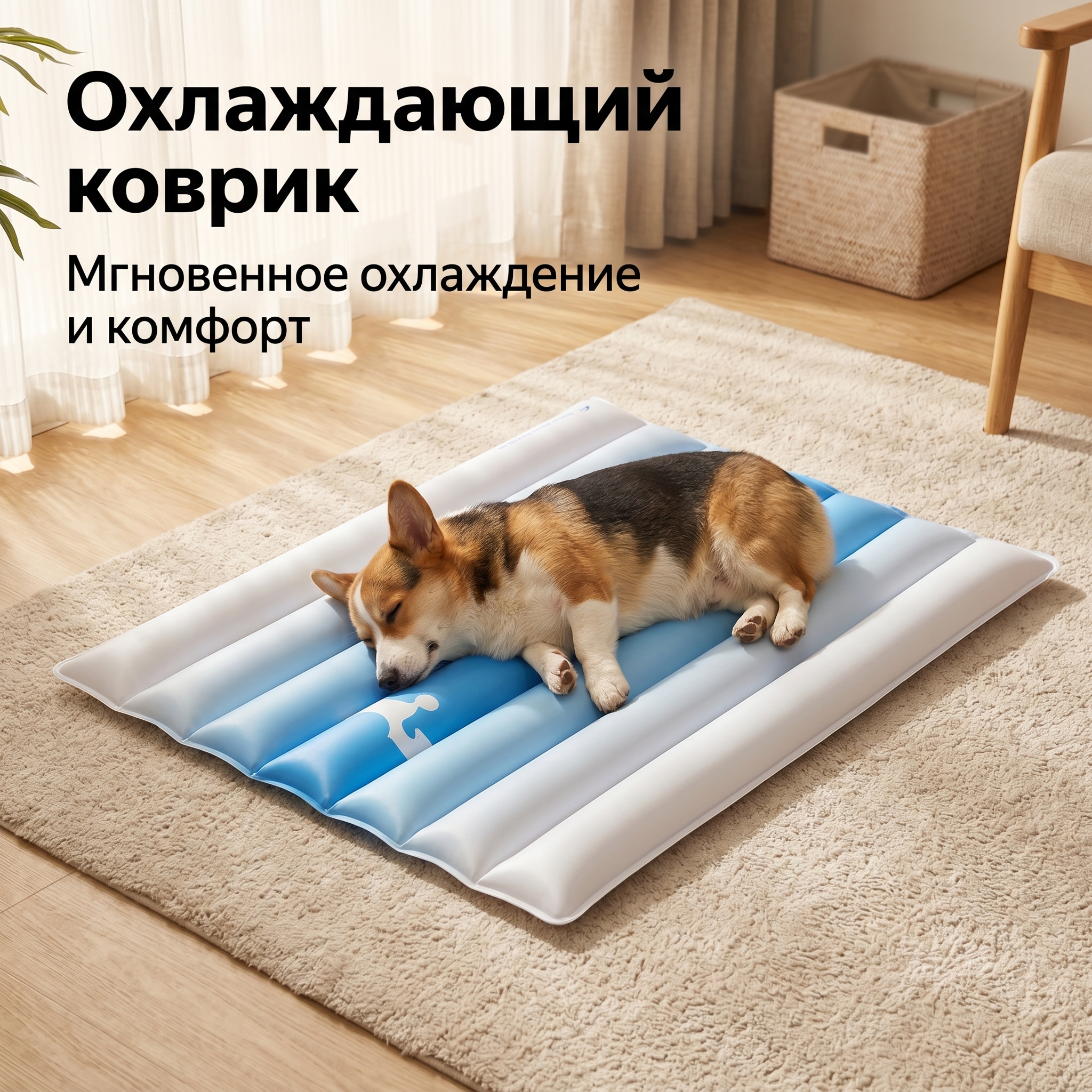 GOPET&reg; Охлаждающий коврик и лежанка для питомцев &mdash; летняя подстилка для собак и кошек | Охлаждающая подушка для вольера, устойчивая к укусам