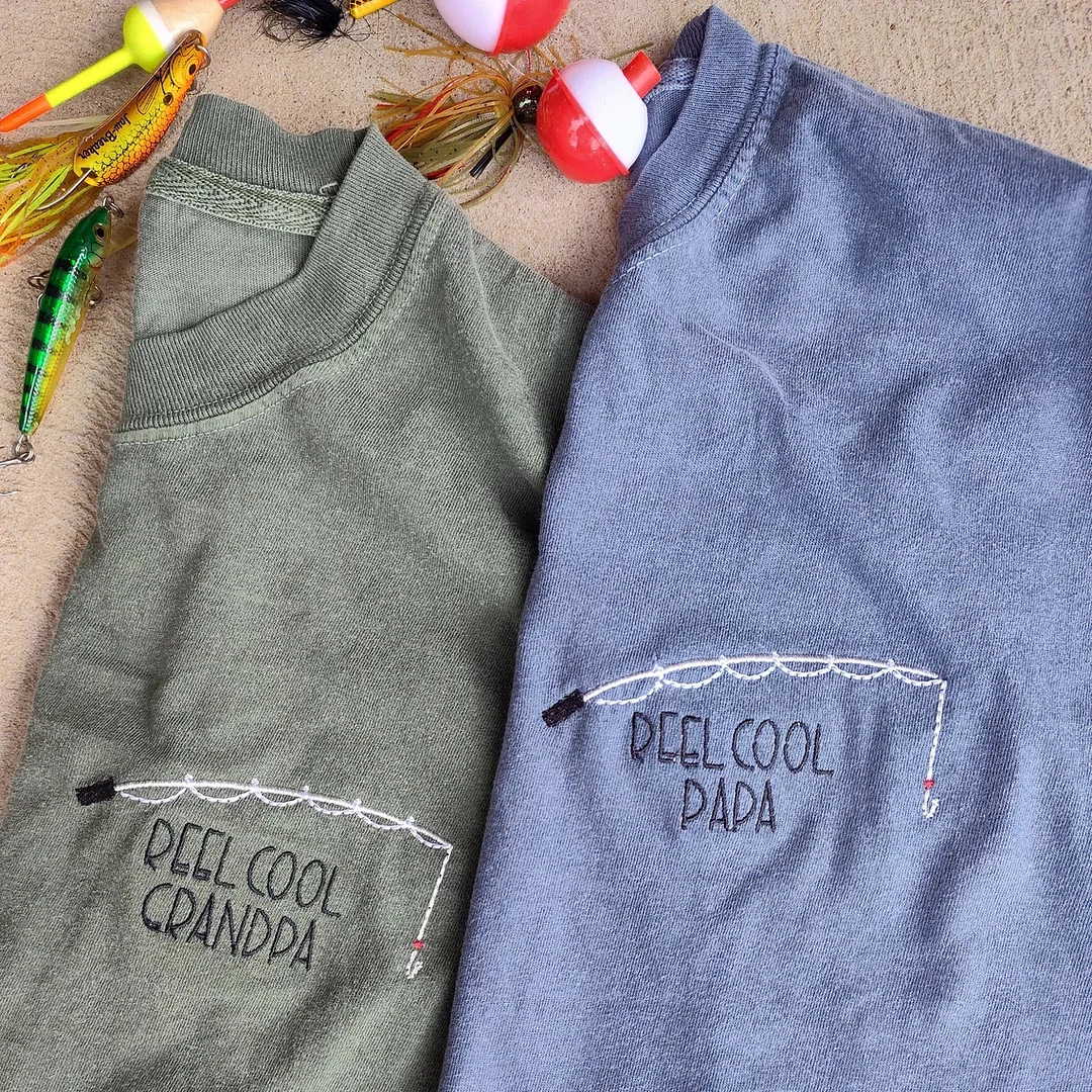 Custom Embroidered Grandpa Fishing Shirt