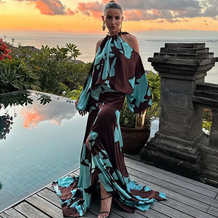 Off Shoulder Slit Dress 