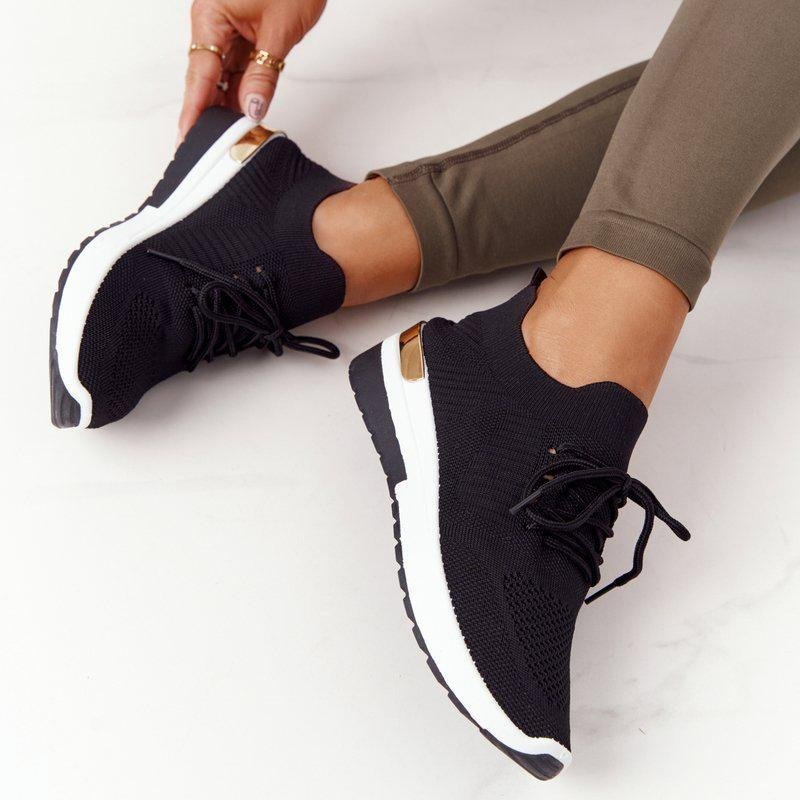 New Women Sneakers Ladies Solid Color Vulcanized Shoes Lace-Up Round Toe Wedge Ladies Shoes Outdoor Casual Comfy Female Footwear