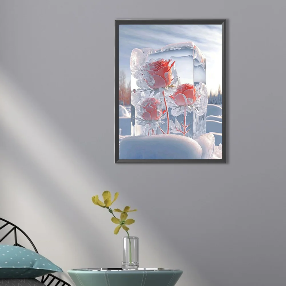 Diamond Painting - Full Round Drill - Ice Cube Rose(Canvas|30*40cm)