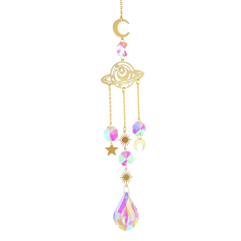 Crystal Wind Chime Prism Hanging Pendant Home Garden Decor (Milky Way)
