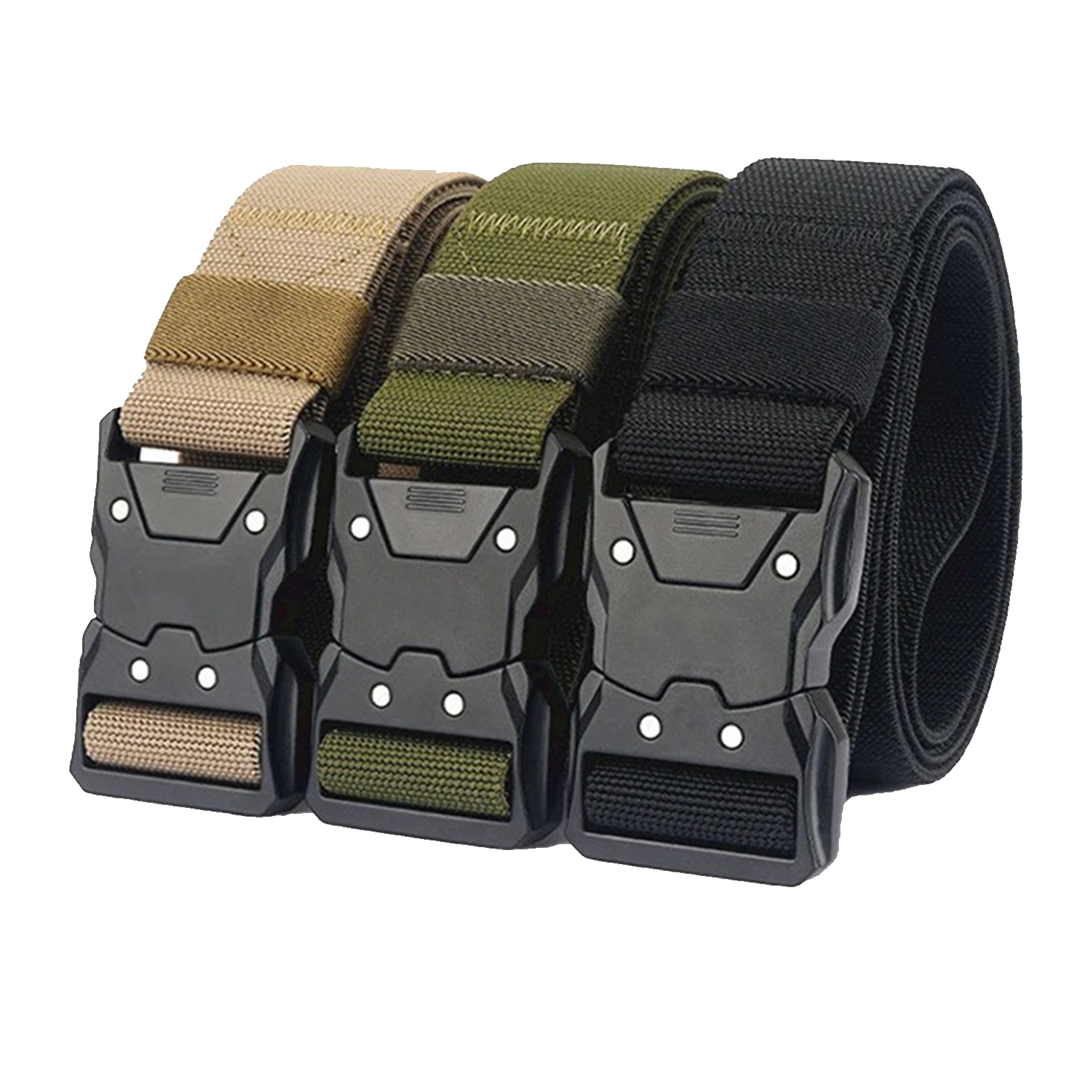 Men'S Outdoor Sports And Casual Nylon Elastic Buckle Automatic Tactical Canvas Belt