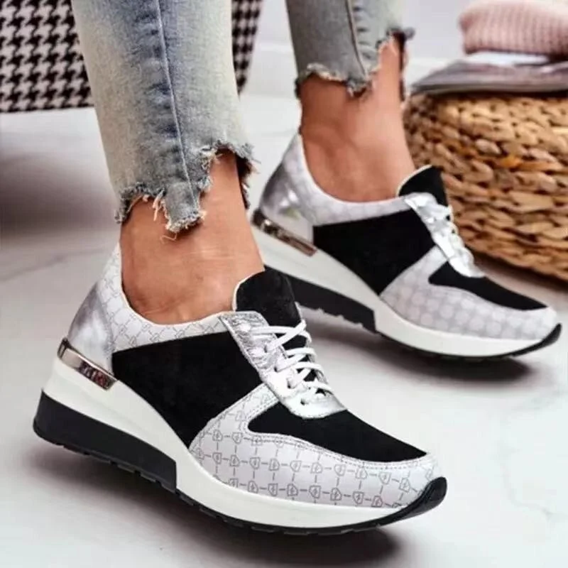 Qengg 2022 Brand Design New Women Casual Shoes Height Increasing Sport Wedge Shoes Air Cushion Comfortable Sneakers Zapatos De Mujer