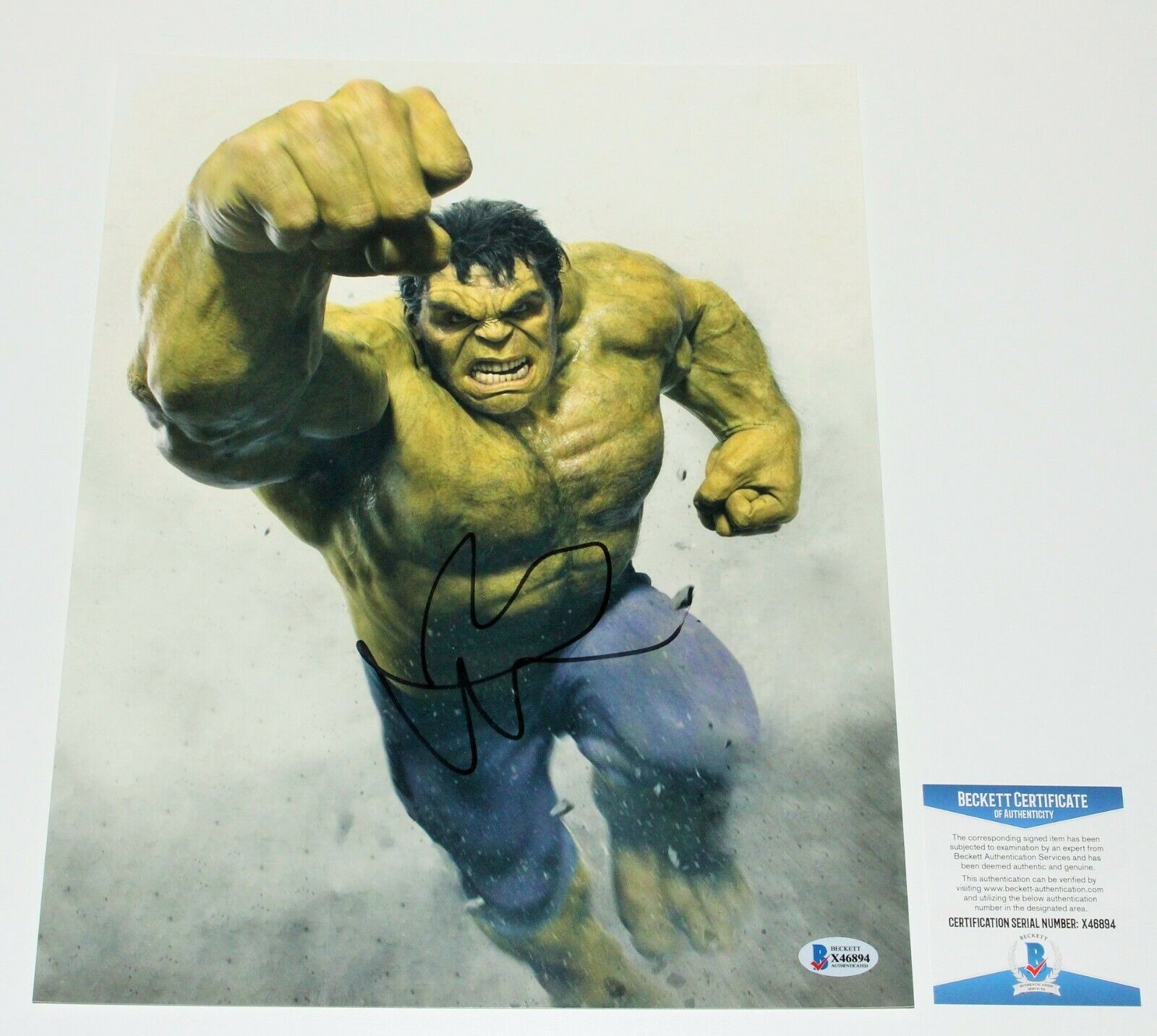 MARK RUFFALO SIGNED THE HULK 11x14 MOVIE Photo Poster painting THE AVENGERS MARVEL BECKETT COA