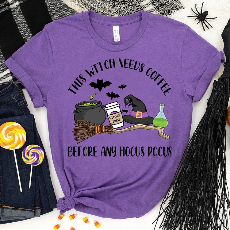 This Witchy Mama Needs Coffee T-Shirt-06882