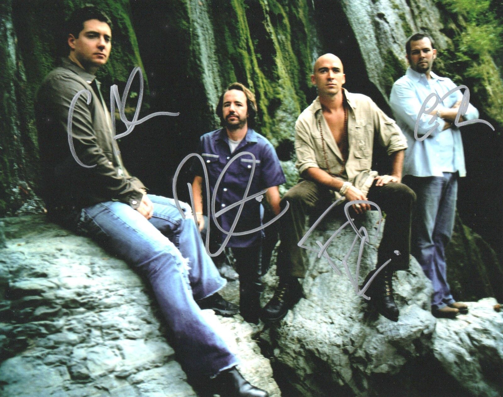 Live band REAL hand SIGNED 8x10 Photo Poster painting #3 COA all 4 Kowalczyk +3