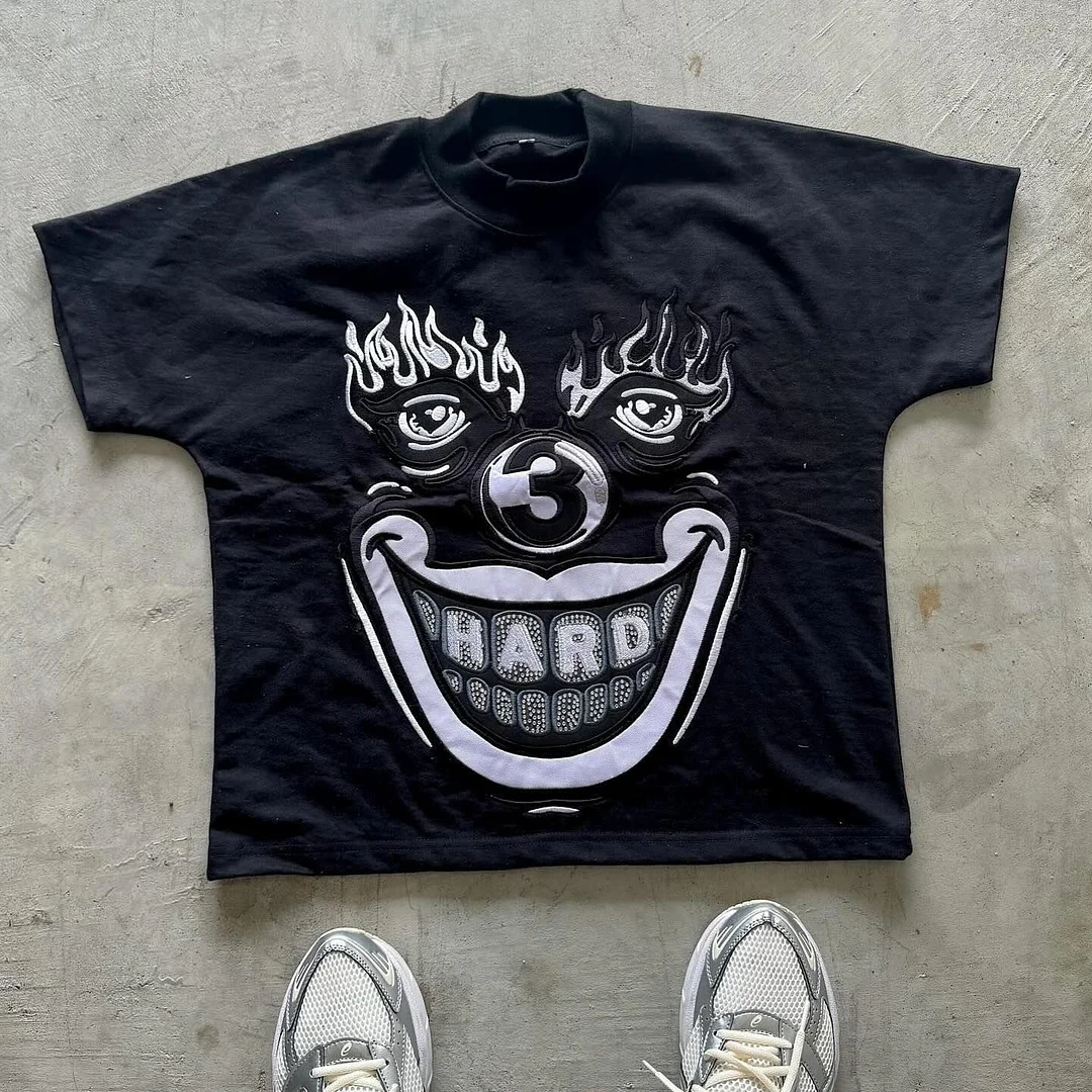 Joker Letters Print Short Sleeve T-Shirt