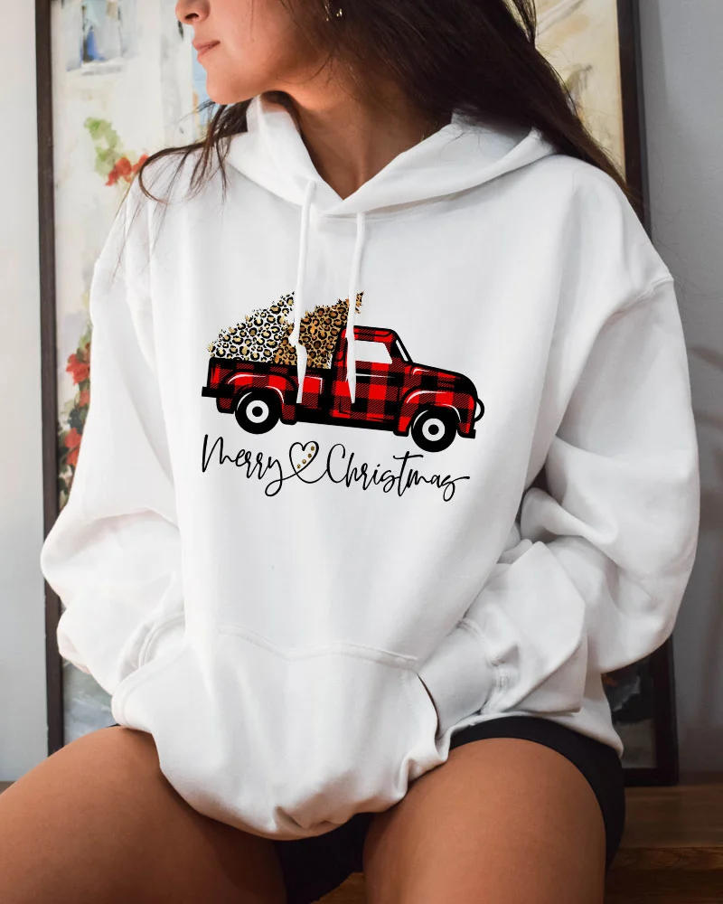 Christmas Tree Tractor Hoodie