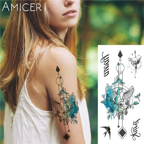 1 Piece Fantasy Color Freedom Bird Phoenix Hot Large Animal Temporary Tattoo Waterproof Tattoo Sticker For Women Men