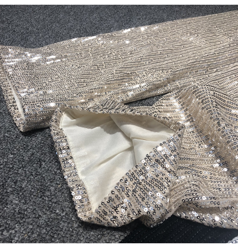 Ootddress Women Silver Full Sequined Wide Leg Pants Elastic Waist Bling Luxury Chic Capris Casual Gold Long Pants Female Club 2025