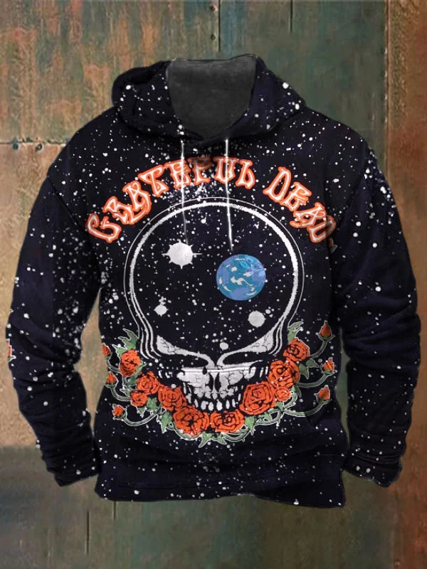 Unisex Skull Print Heavyweight Hoodies