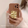 Retro Brown Quality Soft TPU Phone Case with Golden Holder for iPhone 7-13