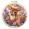 Animal DIY Stamped Embroidery Starter Kit for Beginners Adults Craft Lovers Gift Cross Stitch Kit with Embroidery Hoop 29x29cm
