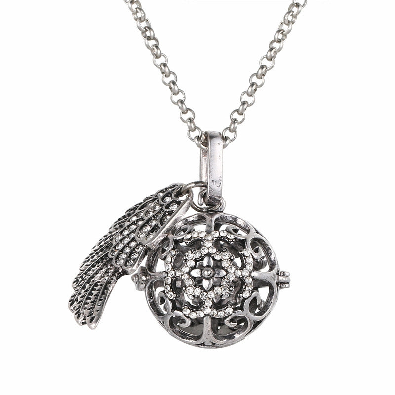 Mexican Bell Feather Tassel Necklace Music Ball Women Aromatherapy Essential Oil Diffuser Exquisite Ornament