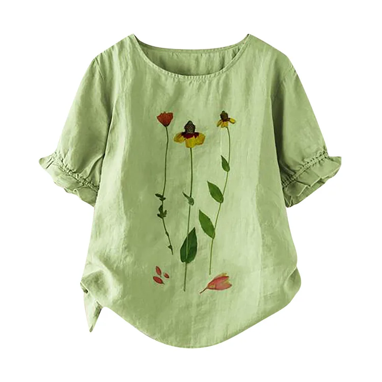 Women's Solid Color Printed T-shirt