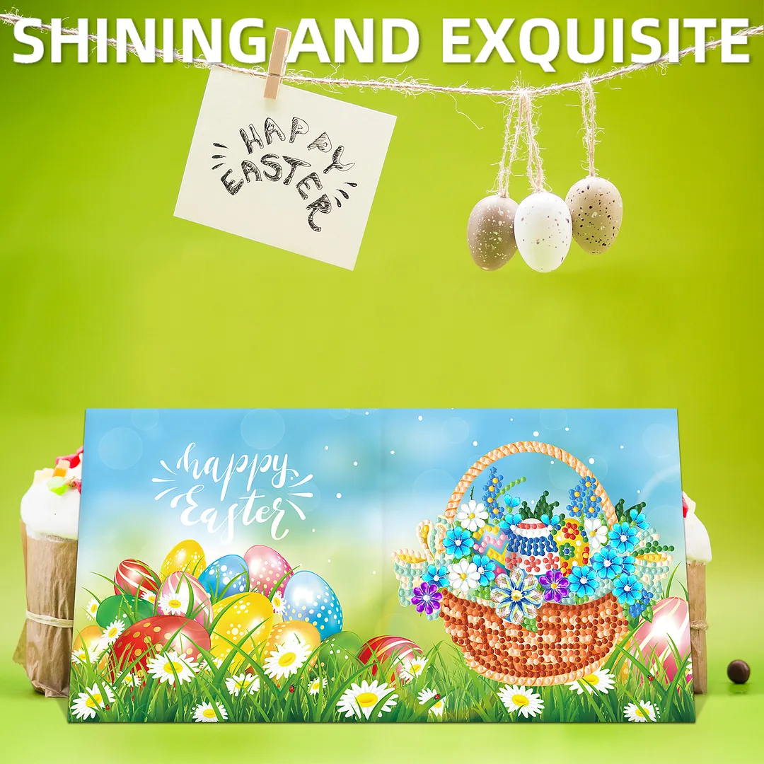 8PCS Outdoor Rabbit DIY Diamond Painting Greeting Card Kits with Envelopes Diamond Art Greeting Cards Diamond Art Cards Kits for Adults DIY Crafts Family Friend Gifts
