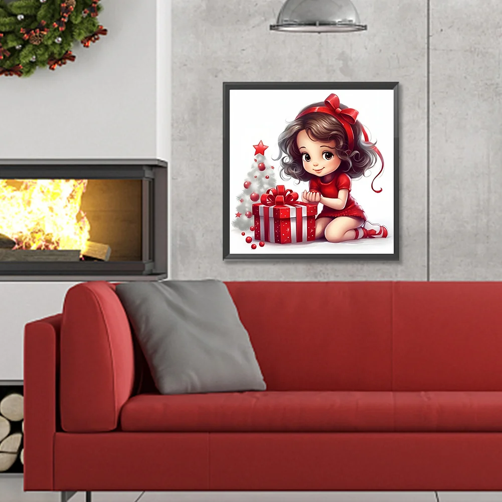 Full Round Diamond Painting 30*30cm - Gift Little Girl