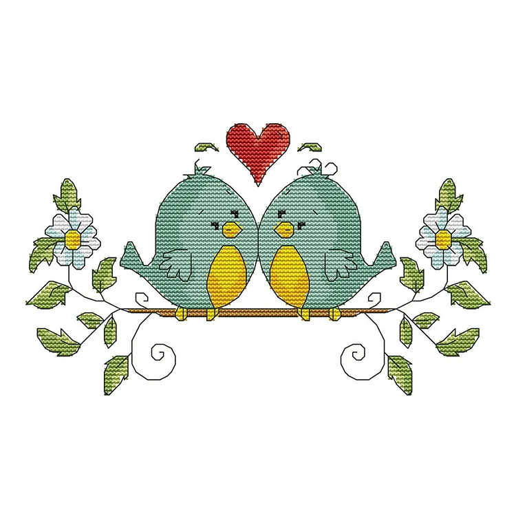 He Bird 14CT Stamped Cross Stitch 19*17cm