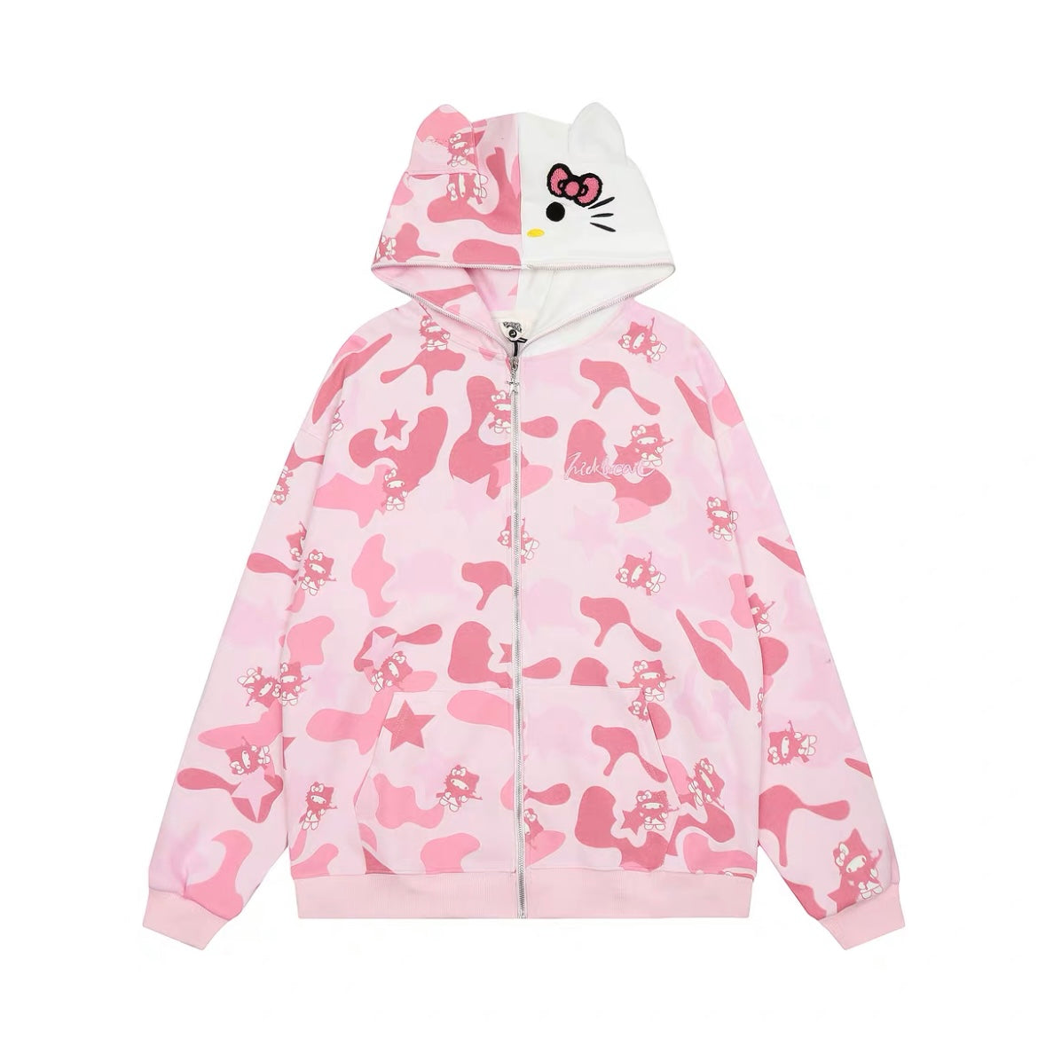 Hello Kitty Hoodies Jacket Oversized Sweatshirts Zip Up w/ Pocket Spring Autumn A Cute Shop - Inspired by You For The Cute Soul 