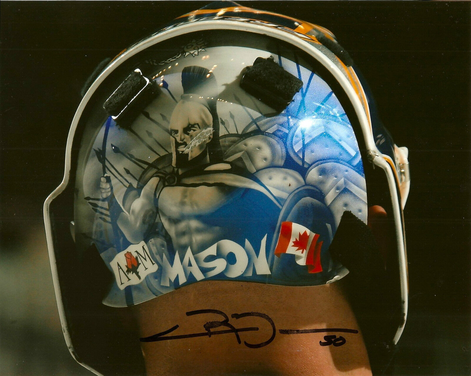 St Louis Blues Chris Mason Mask Signed Autographed 8x10 Photo Poster painting COA