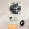 (US Only)Wolf Printed Cross Stitch Kit 50x50cm DIY 14CT Thread Art Needlework Decor