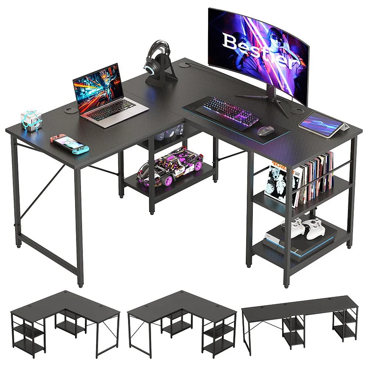 Bestier 86.6 inch Reversible L Shaped Desk