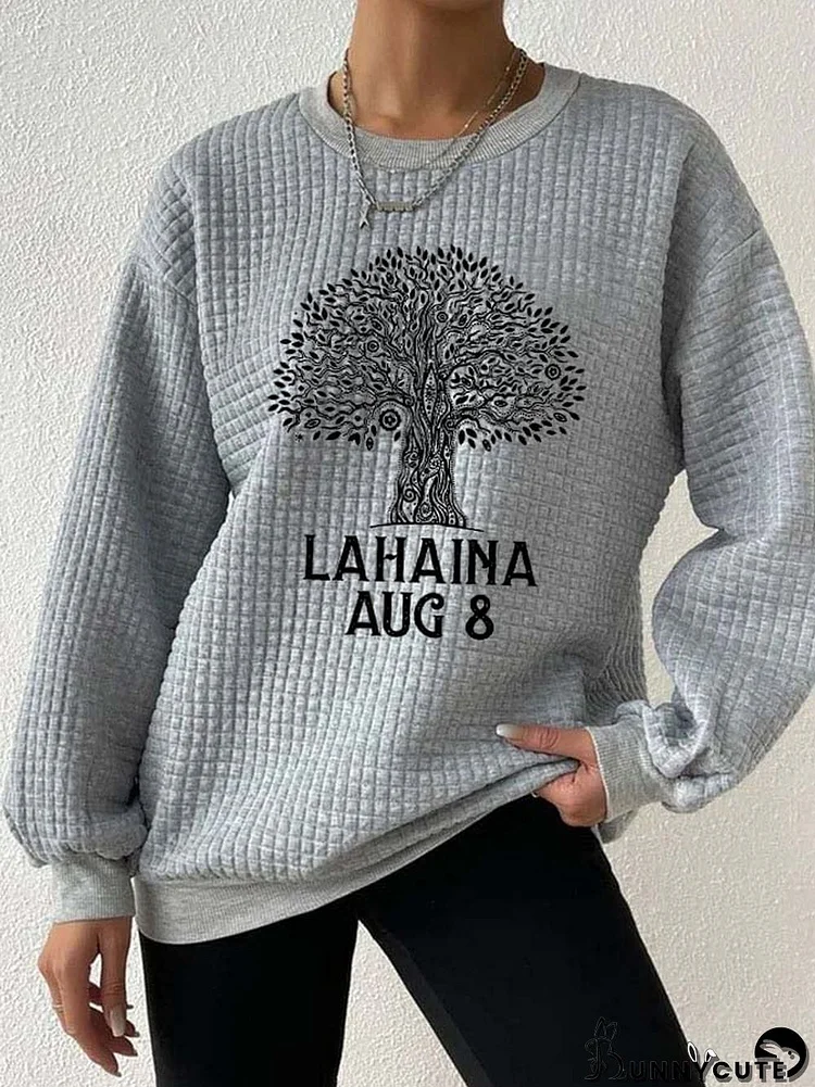 Women's Lahaina Stay Strong Print Long Sleeve Sweatshirt