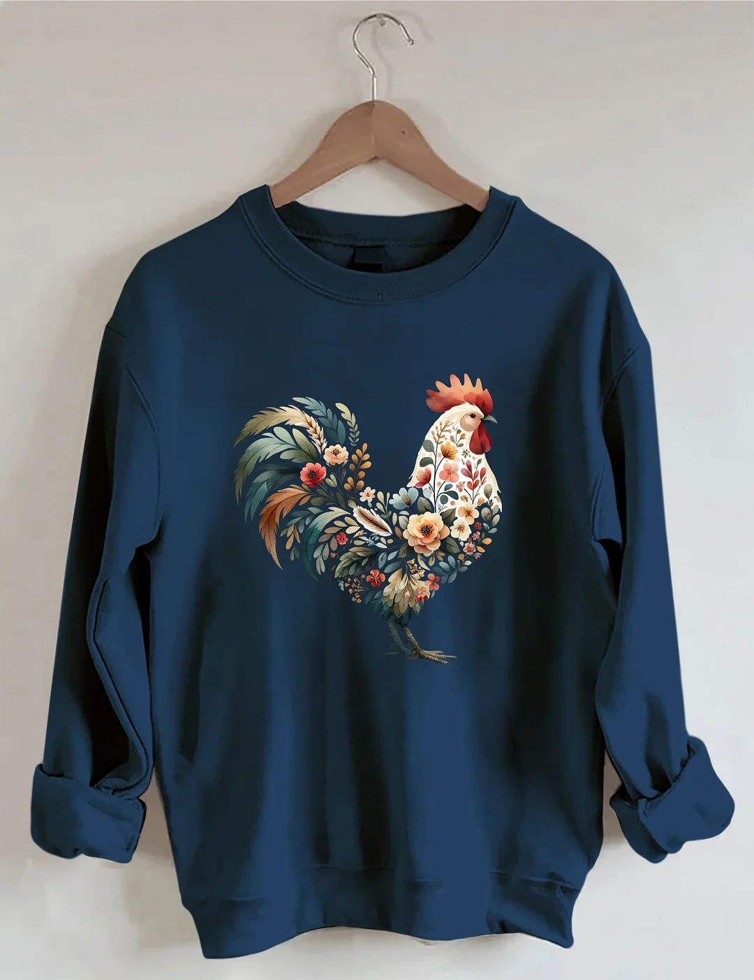 Floral Rooster Sweatshirt