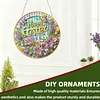 Easter Flowers DIY 2D Flat Acrylic Double Sided Diamond Painting Hanging Pendant