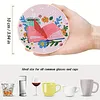 Ensemble de 8 pi&egrave;ces : kits de sous-verres de peinture en diamant maison avec support rond en bois de sous-verre d&rsquo;art en diamant avec coussin antid&eacute;r