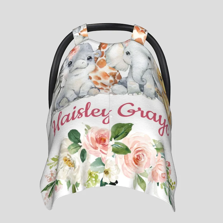 Personalized Baby Animals Car Seat Canopy for Comfort & Unique| C57