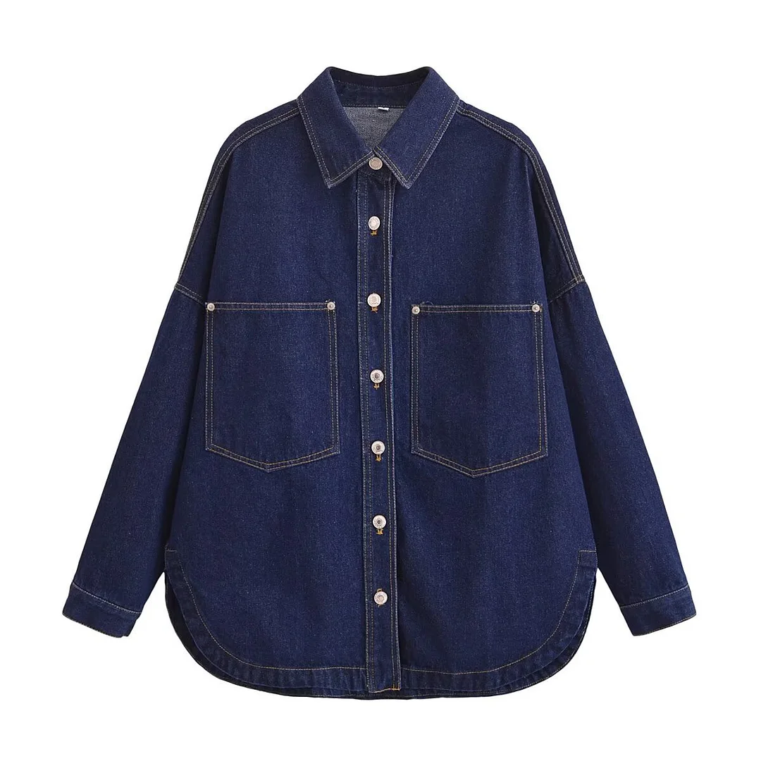 Nigikala Nigikala And Autumn 2025 New Women's Urban Casual Wash Denim Shirt Jacket Jacket M2