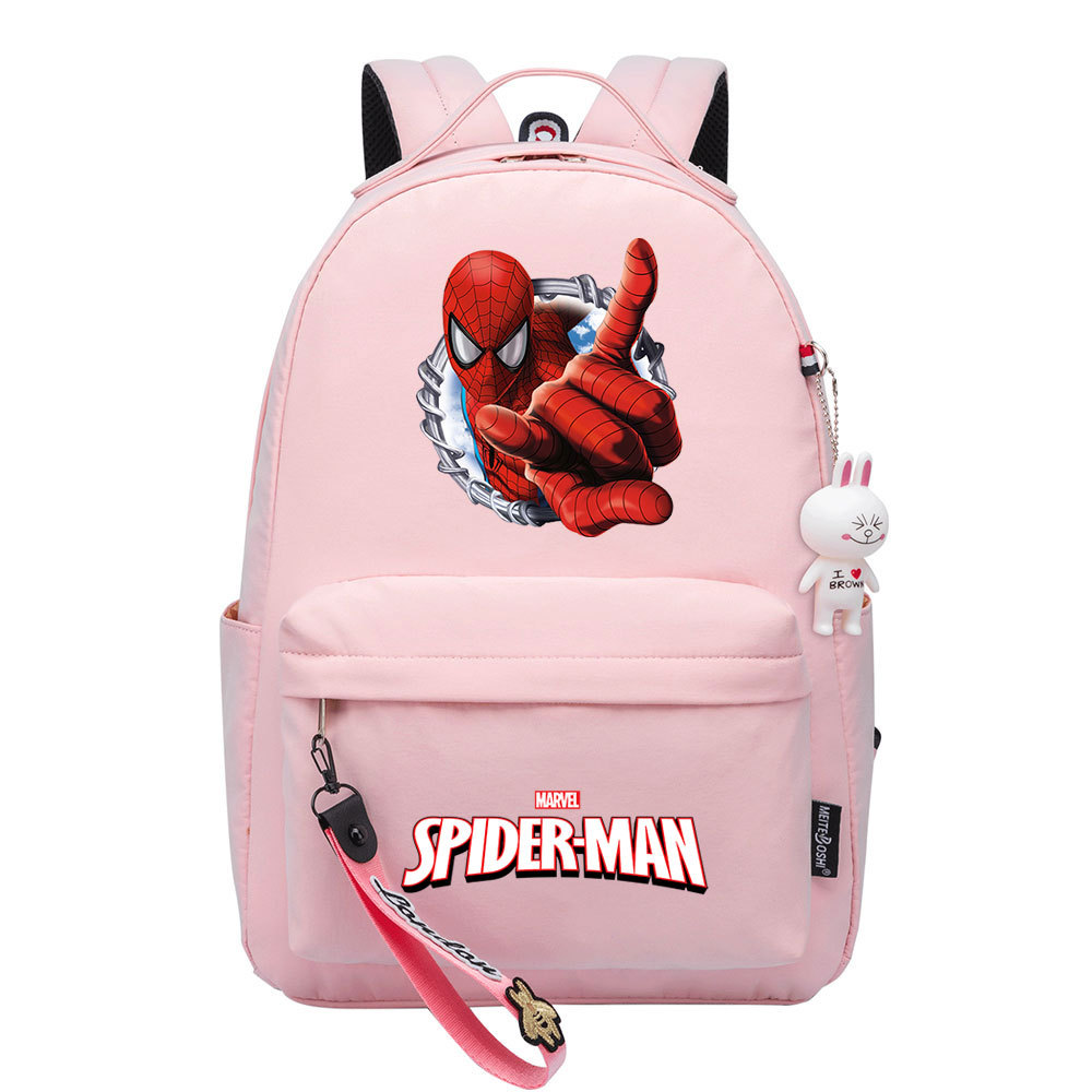 Spider-Man Backpack - Stylish and Spacious School Bag with Cartoon Accessories and Dual Side Pockets for Leisure and Travel-Mayoulove