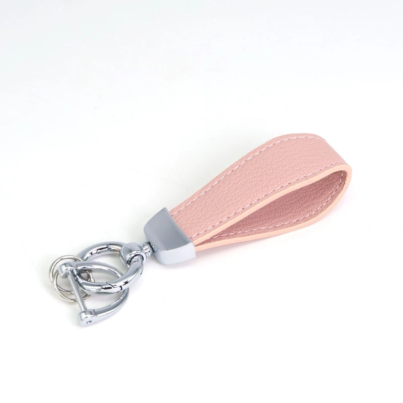Minimalist Classic Style Solid Color Pu Leather Alloy Unisex Bag Pendant Keychain