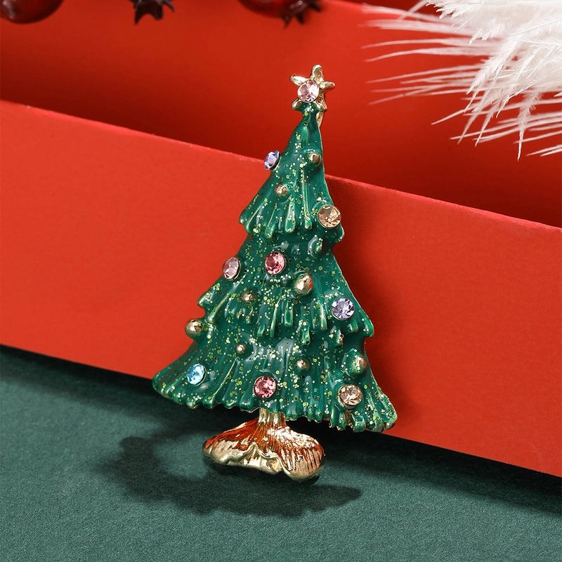 Elegant Lady Pin Christmas Tree Alloy Enamel Unisex Brooches