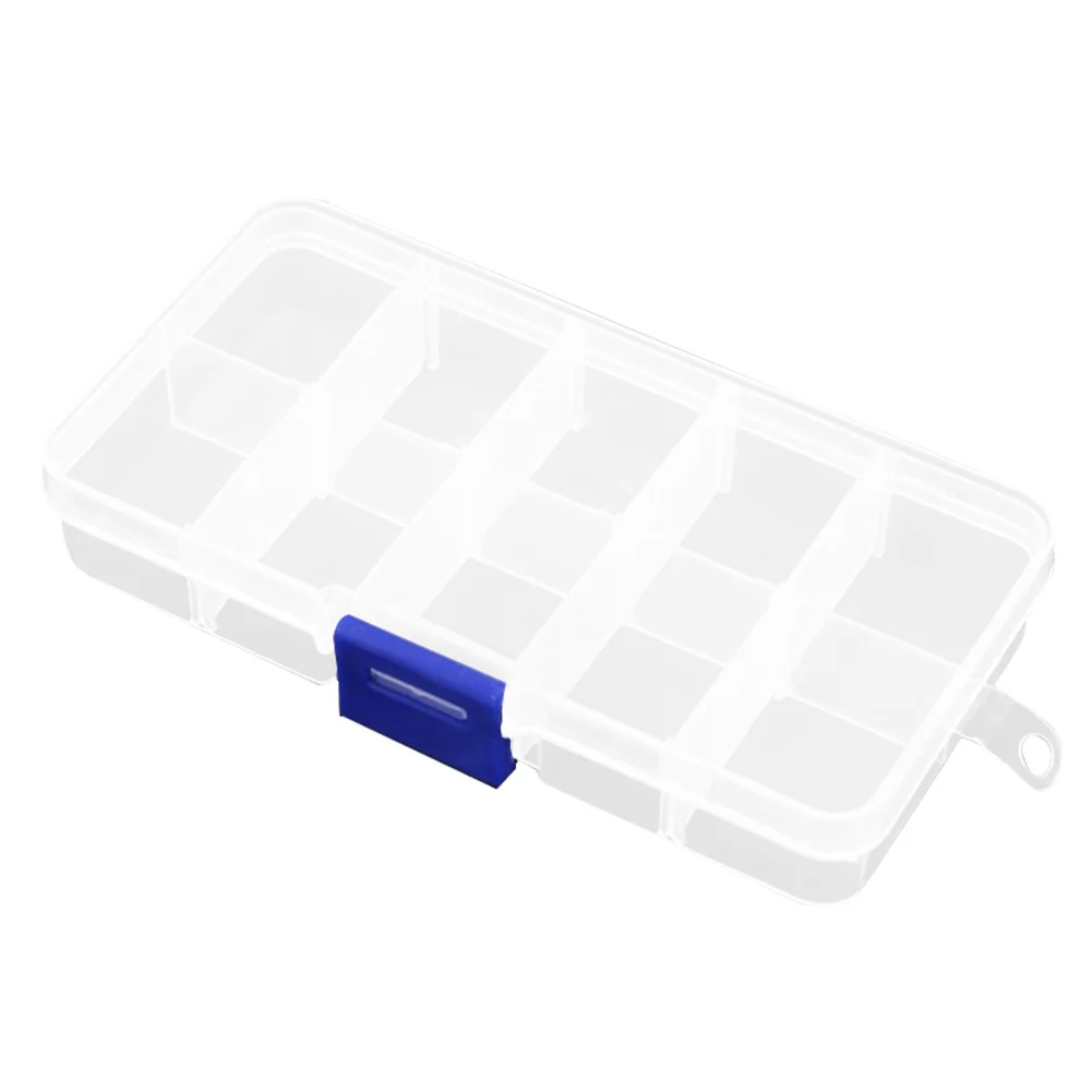 10 Grids Compartments Plastic Transparent Organizer Diamond Storage Box